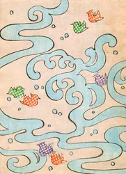 Gravure sur bois en couleur d