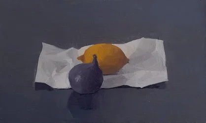 Figue et citron, 2016 (huile sur bois de tilleul)