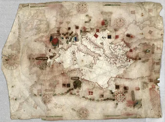 Carte en portulan de Jaume Olives (1550)