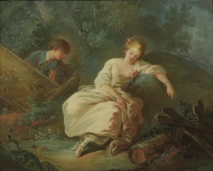 Jeune couple dans un paysage