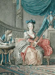 Les Plaisirs de la Solitude, gravé par Louis Marin, vers 1770-80