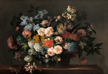 Nature morte avec panier de fleurs