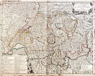 France (Région : Lorraine, Alsace, Franche-Comté, Rhône-Alpes),Suisse, Allemagne (État : Bade-Wurtemberg, Bavière), Liechtenstein, Autriche (État : Voralberg), Italie (Région : Lombardie, Piémont, Vallée d