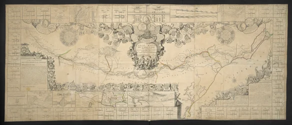 Carte du Canal du Languedoc, reliant l