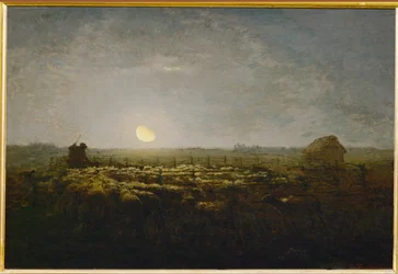 Le parc a mouton, clair de lune (painting on canvas)