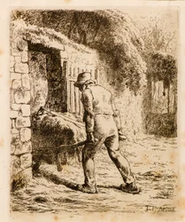 Homme avec brouette