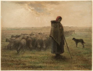 Bergère et son troupeau