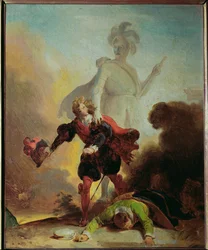 Don Juan et la statue du commandeur (huile sur toile)