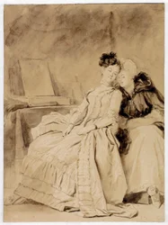 La conversation intime, vers 1778 (encre sur papier)