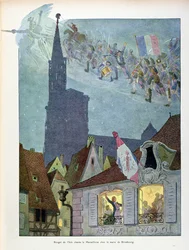 Claude Joseph Rouget de Lisle (1760-1836) chantant la Marseillaise chez Dietrich, maire de Strasbourg, 26 avril 1792, illustration de 