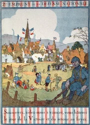 Affiche publicitaire pour le Deuxième Emprunt de la Défense nationale