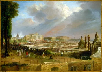 Proclamation de la République sur le portique de la Chambre des députés, 4 mai