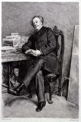 Alexandre Dumas fils (1824-95), romancier et dramaturge français, gravé par A Mongin