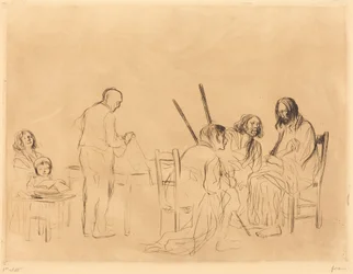 Avant le repas à Emmaüs (1ère planche)