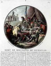 La mort de Bertrand du Guesclin (1311-80) gravée par Louis Roger