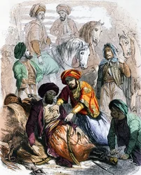 Ibrahim Pacha (1789-1848) bénit un soldat mourant, pendant la campagne contre les wahhabites