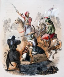 Ibrahim Pacha (1789-1848) sur le champ de bataille, pendant la campagne contre les wahhabites