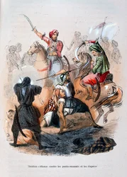 Ibrahim Pacha combattant les Wahhabites, Arabie Saoudite, 1811-1818, 1847