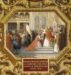 Charlemagne couronne son fils Louis le Pieux en 813