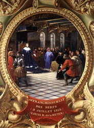 Louis X (1289-1316) le Hutin, roi de Navarre, affranchissant les serfs, 3 juillet 1315