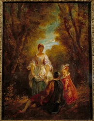 Personnages dans un parc