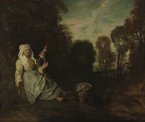 Paysage du soir avec la vrille