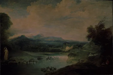 Paysage avec une cascade, vers 1714