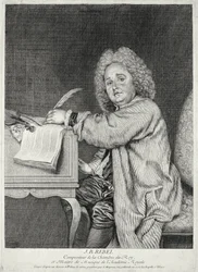 Portrait de Jean-Ferry Rebel (1666-1747) gravé par Moyreau