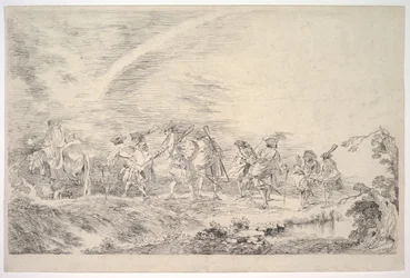 Recrues rejoignant le régiment, vers 1715-16