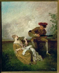 La leçon de chant (peinture sur toile)
