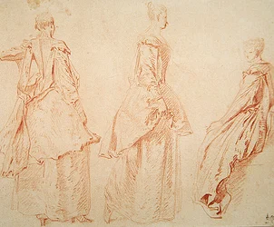 Trois femmes, une assise à droite