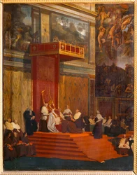 Le Pape Pie VII tenant chapelle. 1820 ...