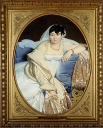 Portrait de Madame Rivière (1773-1848), épouse de Philibert Rivière. Madame Philibert Rivière, née Marie Françoise Jacquette Bibiane Blot de Beauregard (1773-1848). 1806. Soleil. 1,16 x 0,9 m.