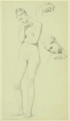 Études pour la figure de Stratonice, vers 1834-40 (crayon sur papier)