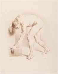Homme nu courbé