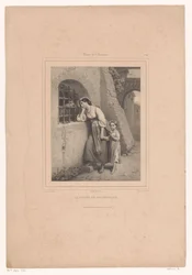 Femme et enfant visitant un prisonnier