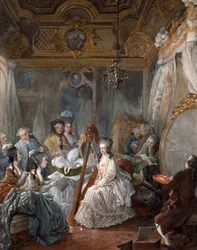 Marie-Antoinette jouant de la harpe