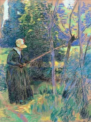 Madame Guillaumin pêchant