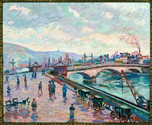 Fleuve à Rouen (peinture sur toile)