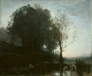 Nymphes se baignant et enfant, 1855-1860