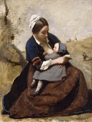 Bretonne allaitant son enfant, 1855-1860