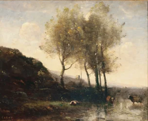 Vacher se reposant au pied des collines fraîches, c.1855-65