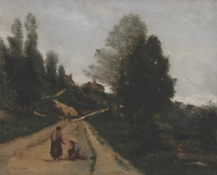 French: Gouvieux, près Chantilly. Chemin montant