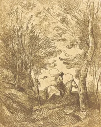 Cavalier dans les bois, Grande Plaque Le Grand Cavalier sous bois