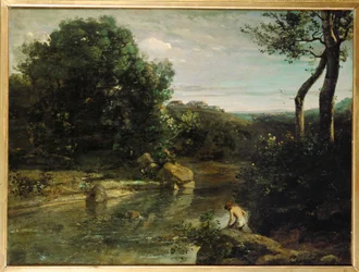 Impressions italiennes ou paysage italien (peinture sur toile)