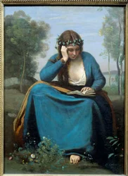 Lectrice couronnée de fleurs ou la Muse de Virgile