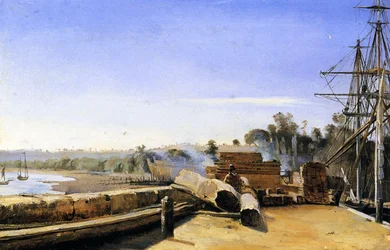 Chantier naval à Honfleur, vers 1823