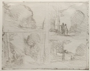 Le Jardin de Périclès, La Rue des Peintres, Gribouillage, Le Grand Bûcheron, imprimé en 1921