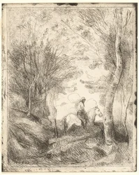Le Cavalier dans les bois, grande plaque