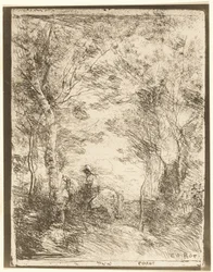 Le cavalier dans les bois, petite plaque